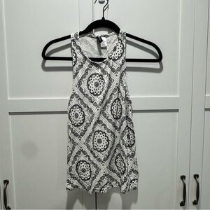 H&M Black and White Patterned Tank Top